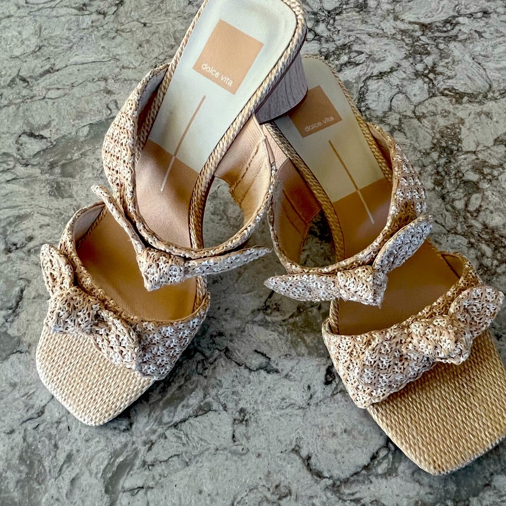 Dolce Vita Tan and Cream Sandals